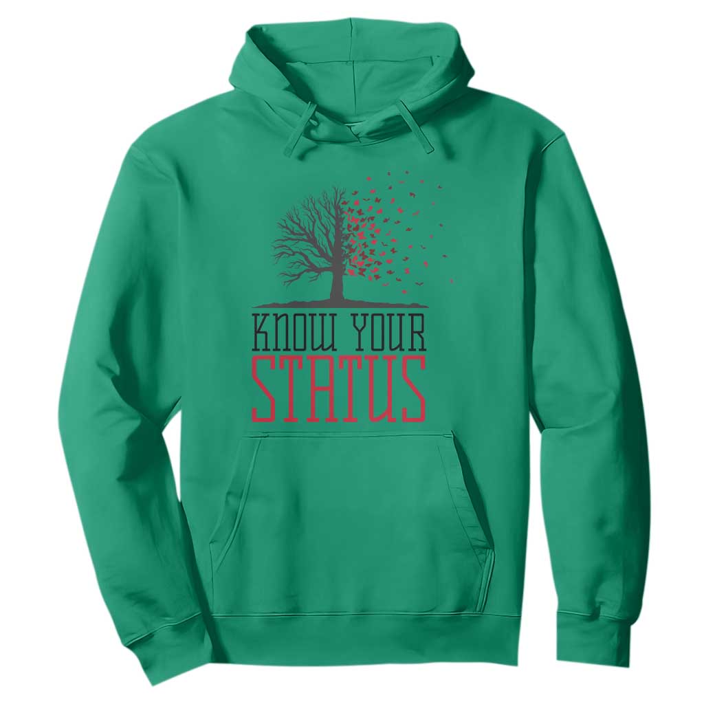 HIV Support Month Hoodie Know Your Status Prevention Fighter Gift