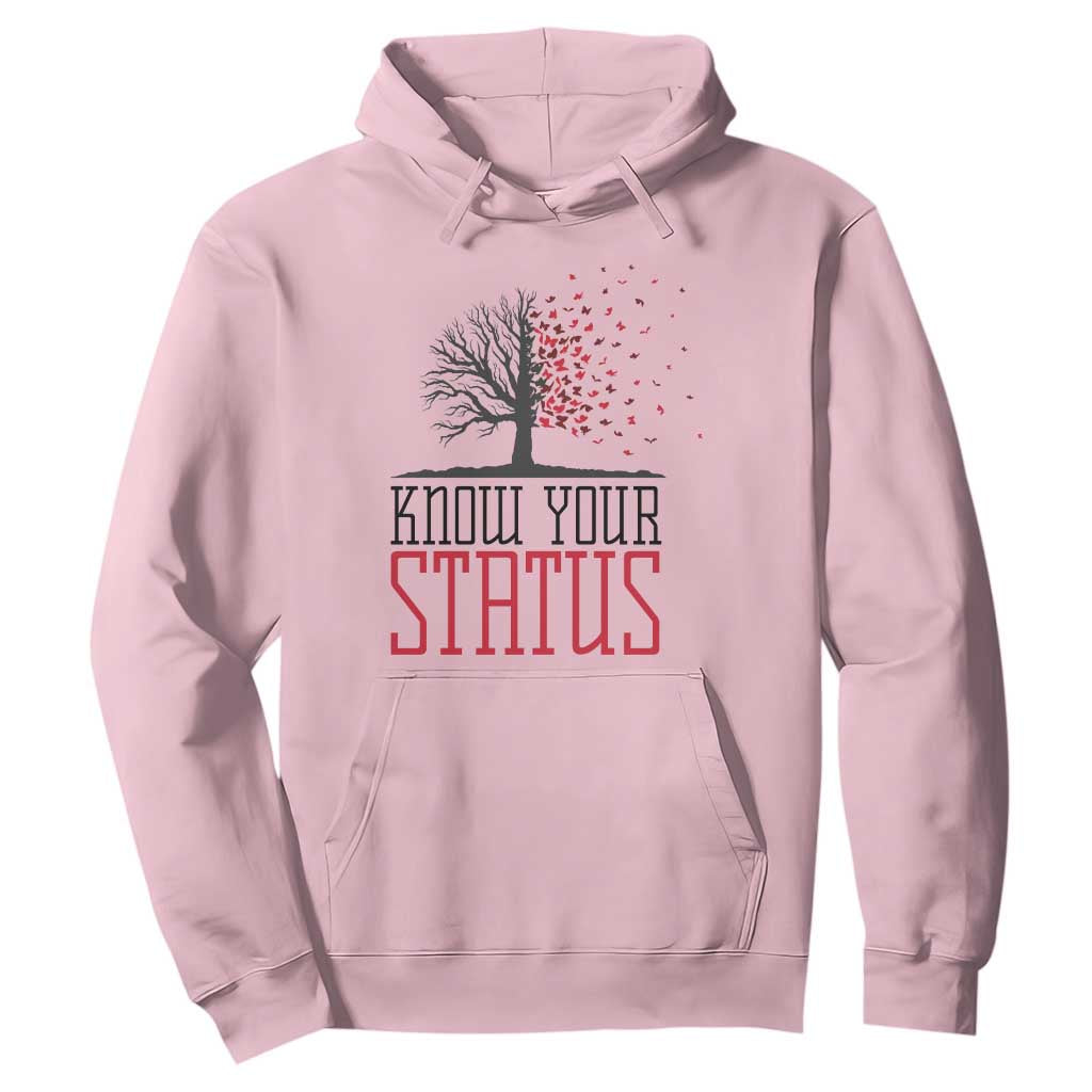 HIV Support Month Hoodie Know Your Status Prevention Fighter Gift