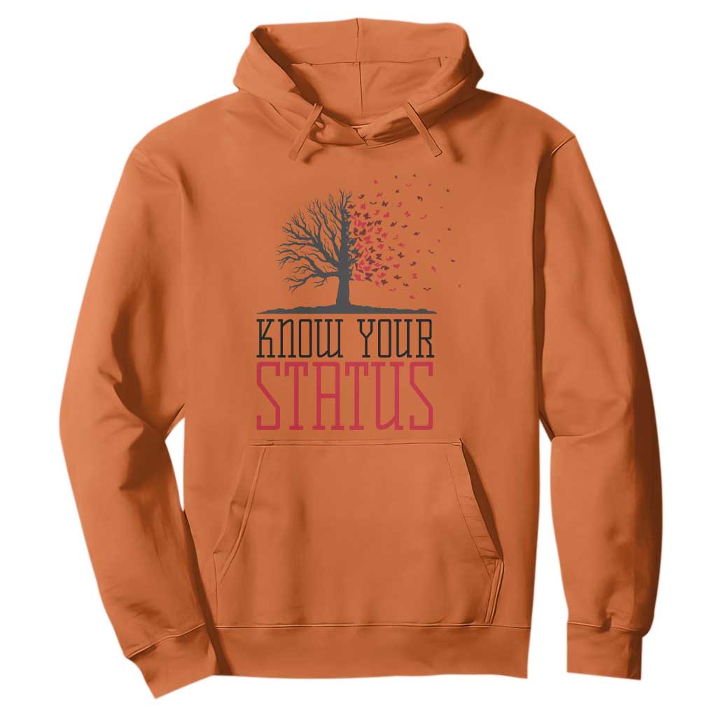 HIV Support Month Hoodie Know Your Status Prevention Fighter Gift