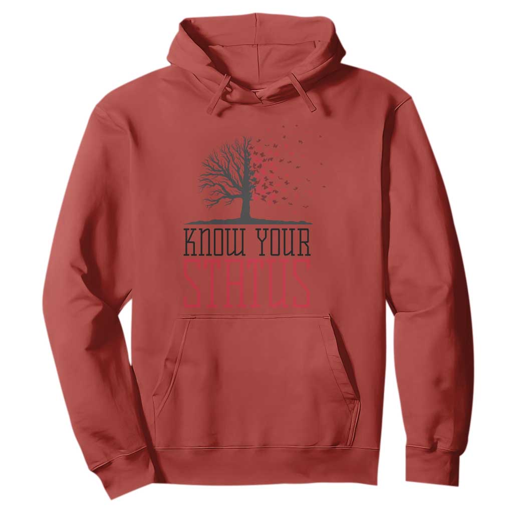 HIV Support Month Hoodie Know Your Status Prevention Fighter Gift