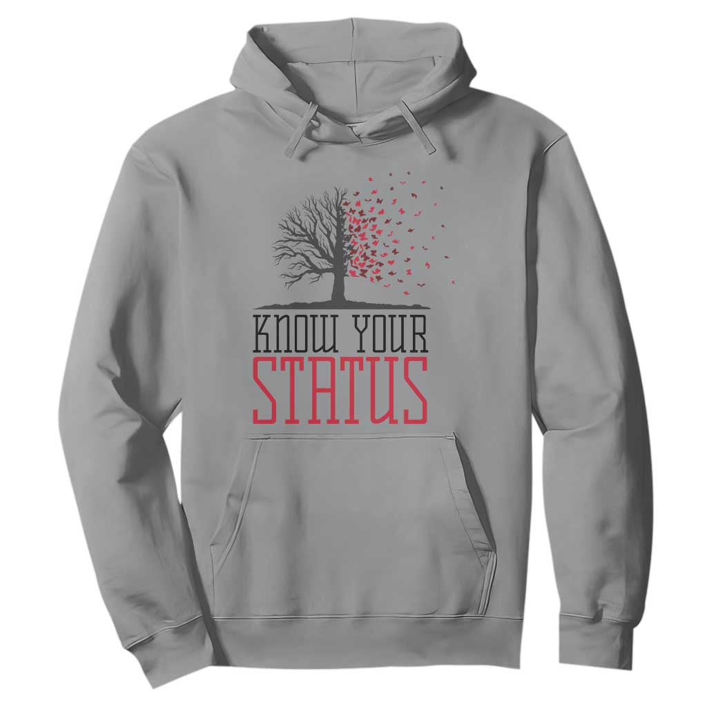 HIV Support Month Hoodie Know Your Status Prevention Fighter Gift