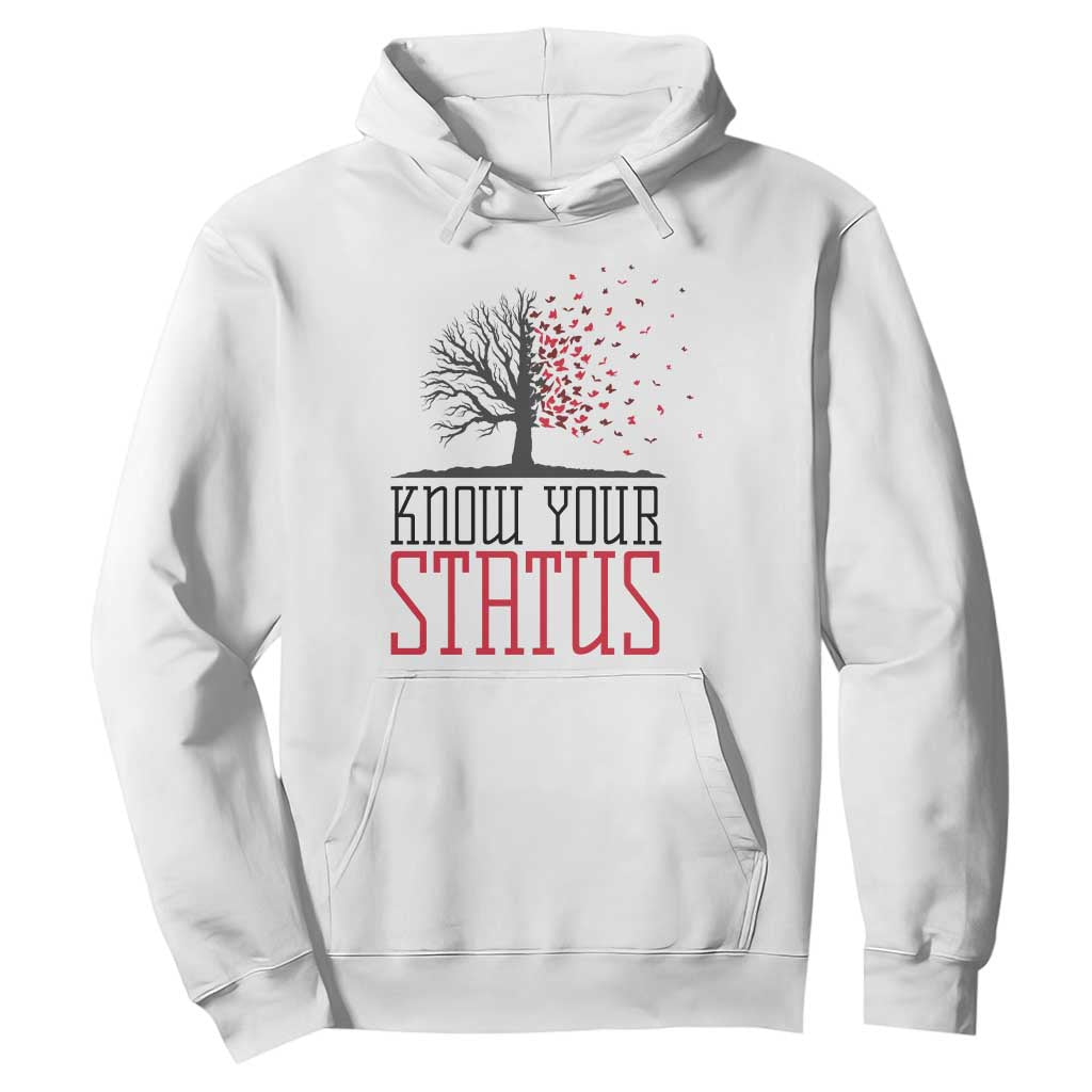 HIV Support Month Hoodie Know Your Status Prevention Fighter Gift