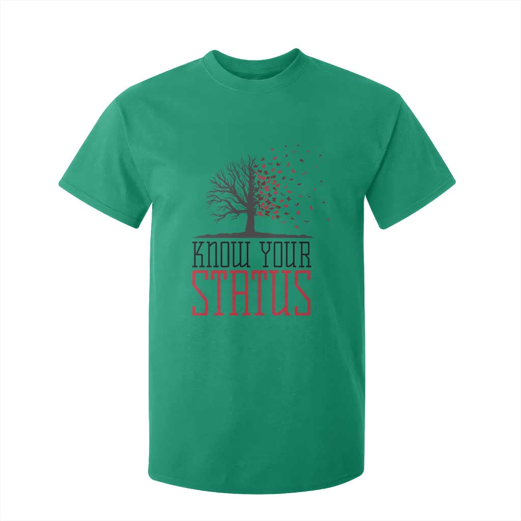 HIV Support Month T Shirt For Kid Know Your Status Prevention Fighter Gift