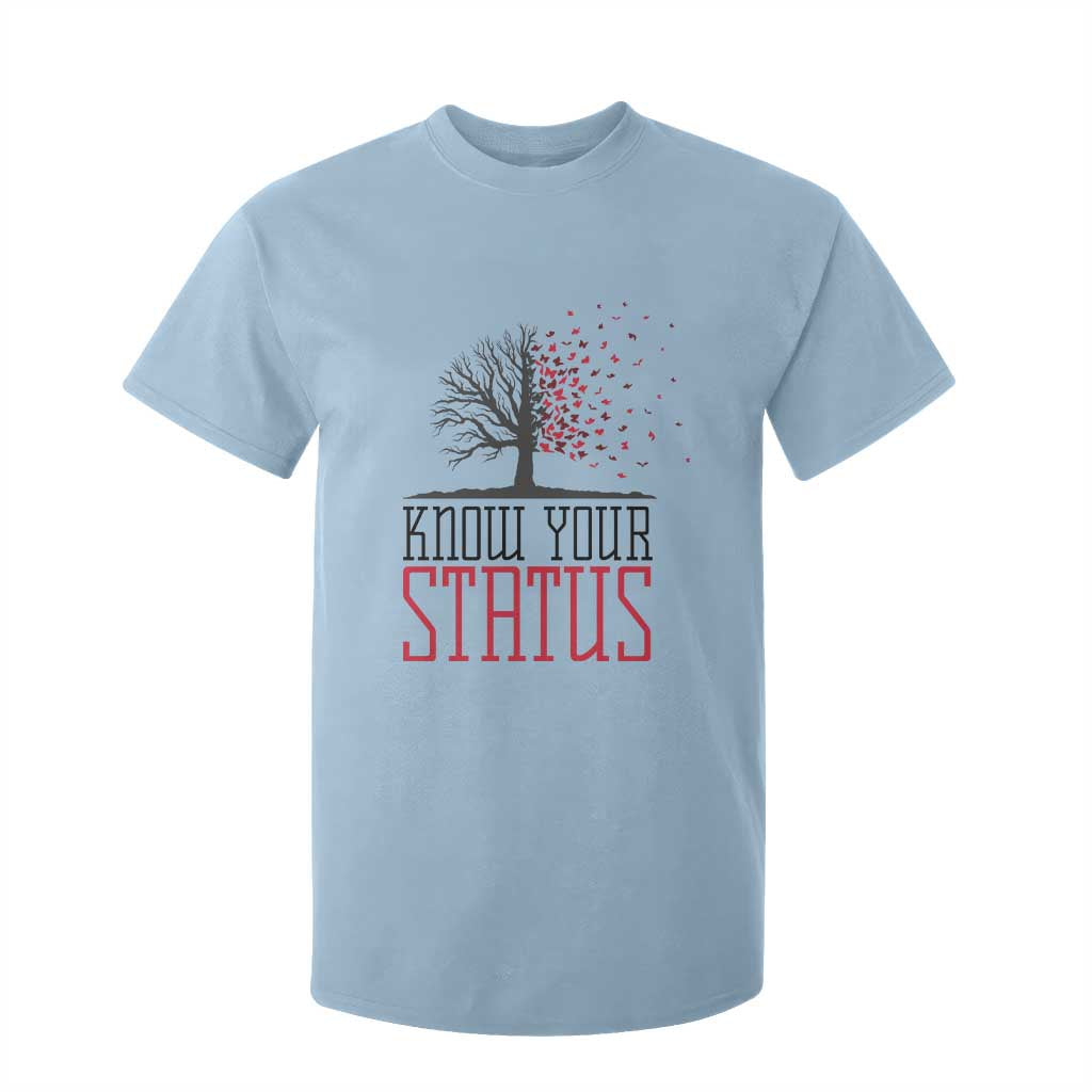 HIV Support Month T Shirt For Kid Know Your Status Prevention Fighter Gift