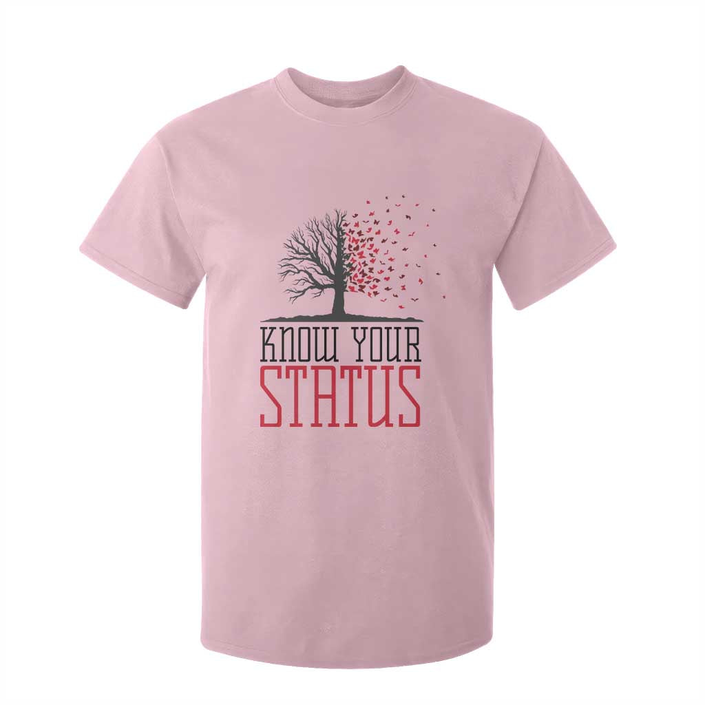 HIV Support Month T Shirt For Kid Know Your Status Prevention Fighter Gift