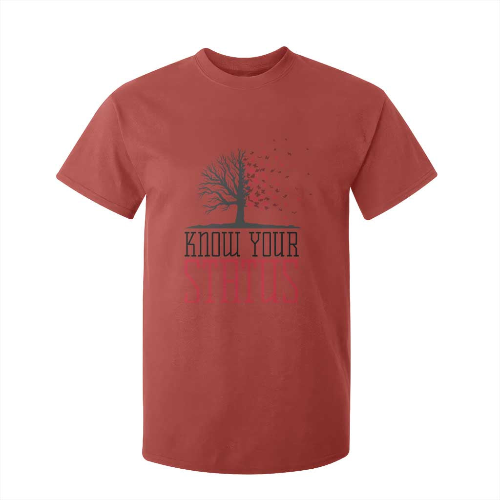 HIV Support Month T Shirt For Kid Know Your Status Prevention Fighter Gift