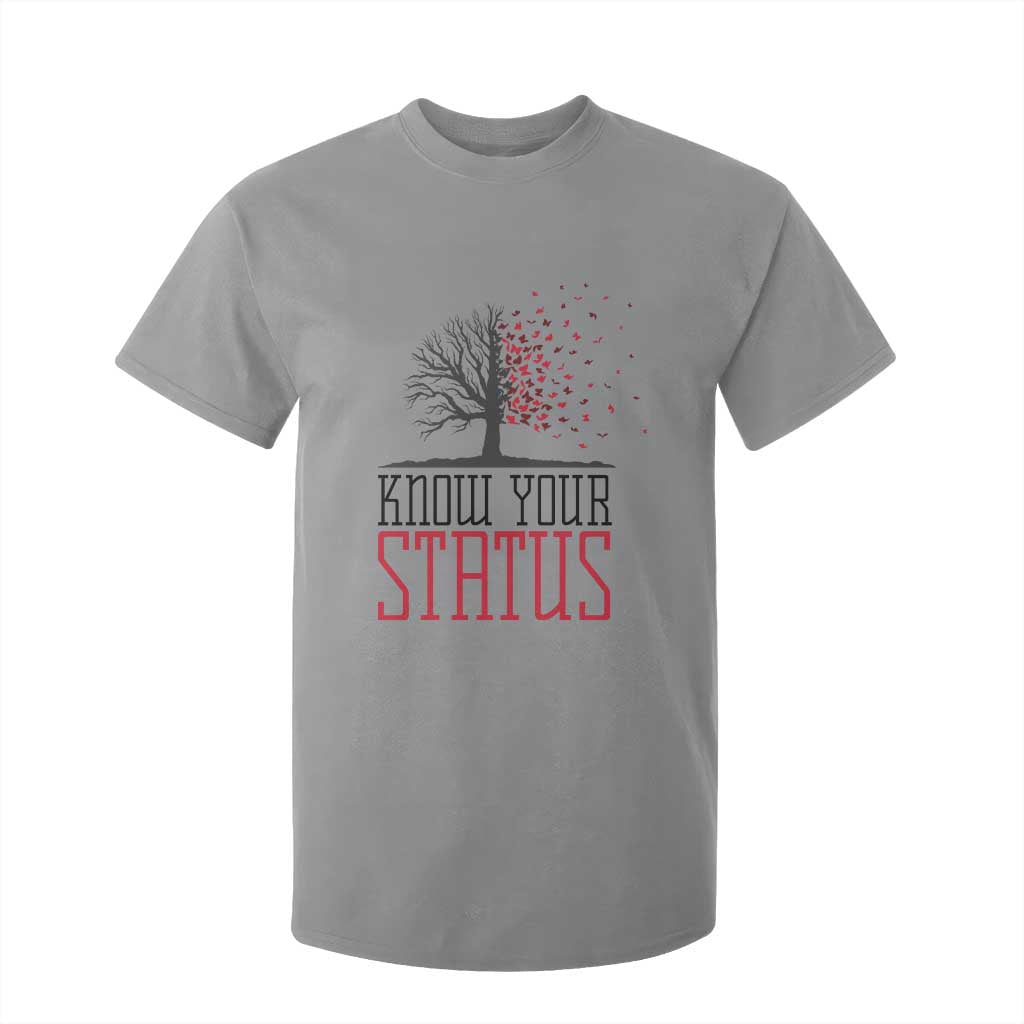 HIV Support Month T Shirt For Kid Know Your Status Prevention Fighter Gift