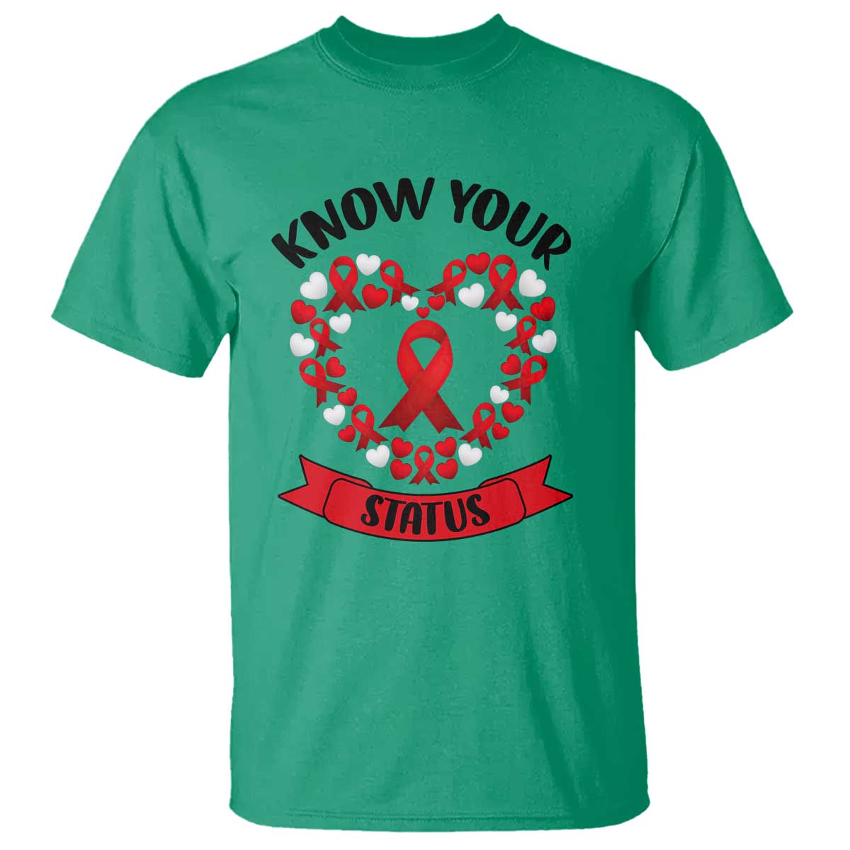 Know Your Status Red Ribbon HIV AIDS Support Support Month Gift T Shirt