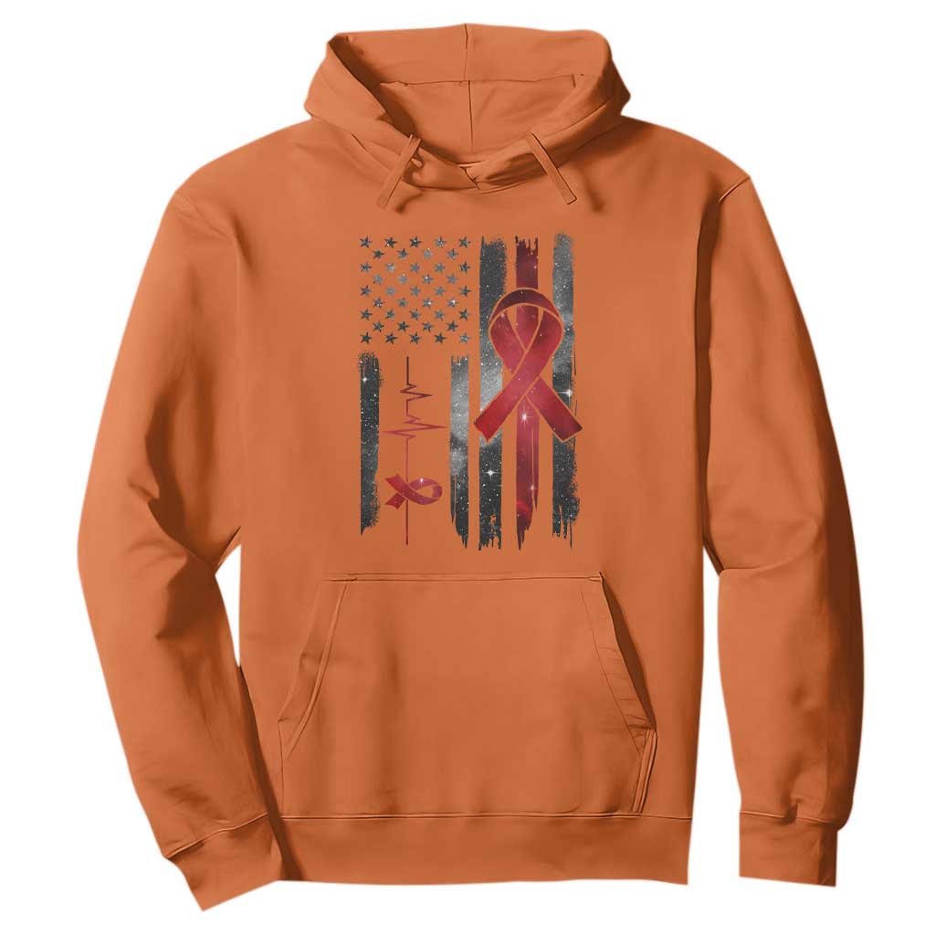 World AIDS Day Hoodie American Flag Red Ribbon Gift