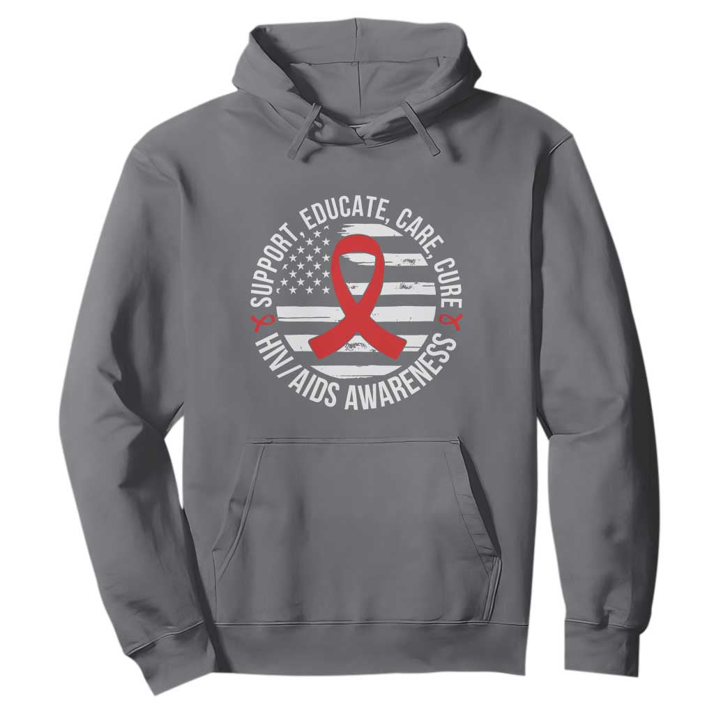 Support Educate Care Cure HIV Support Month Gift Hoodie