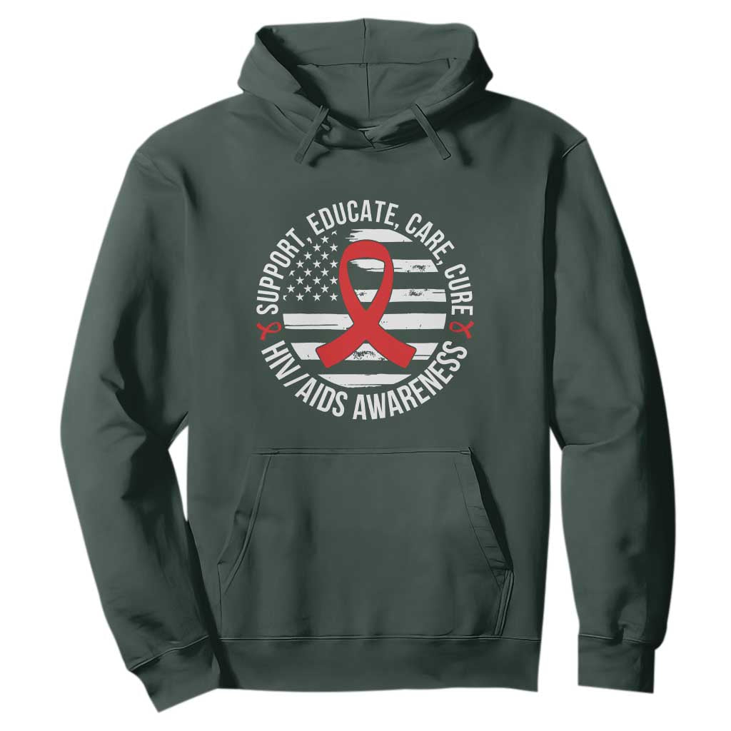 Support Educate Care Cure HIV Support Month Gift Hoodie