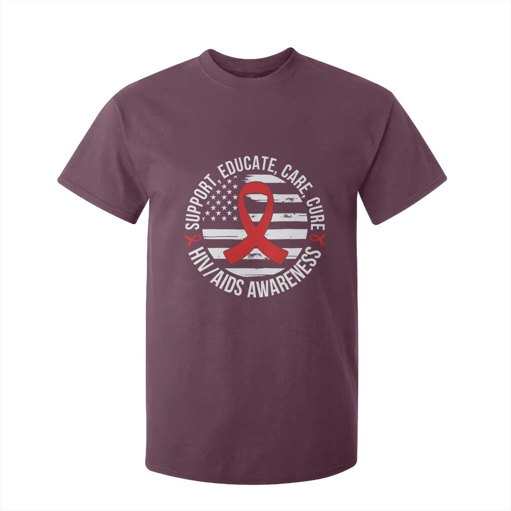 Support Educate Care Cure HIV Support Month Gift T Shirt For Kid