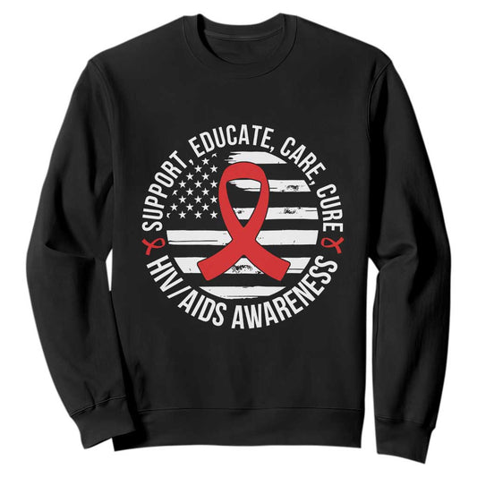 Support Educate Care Cure HIV Support Month Gift Sweatshirt
