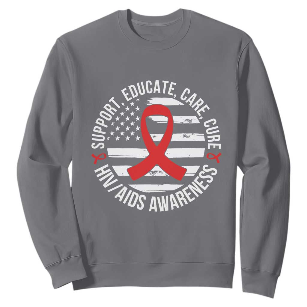 Support Educate Care Cure HIV Support Month Gift Sweatshirt