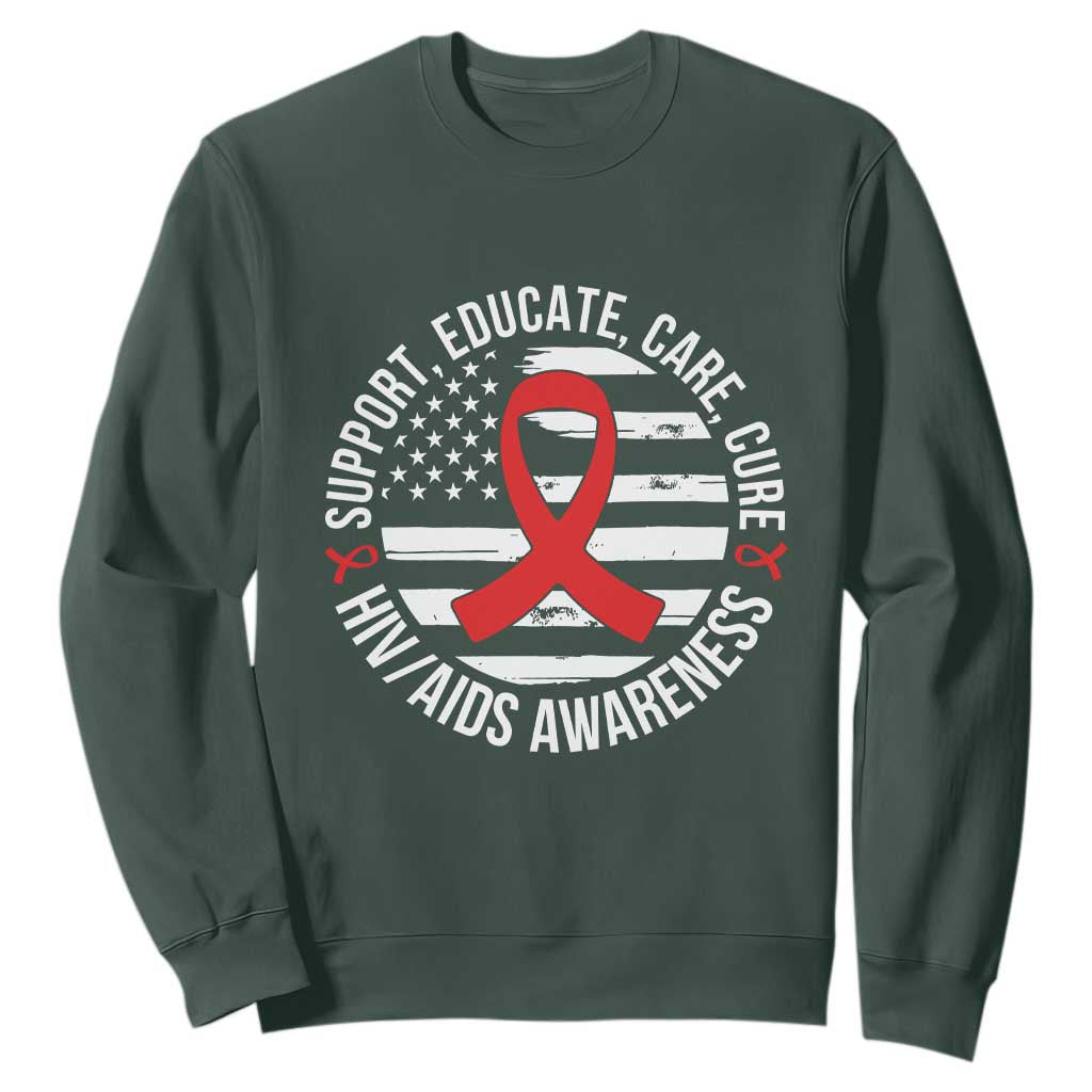 Support Educate Care Cure HIV Support Month Gift Sweatshirt