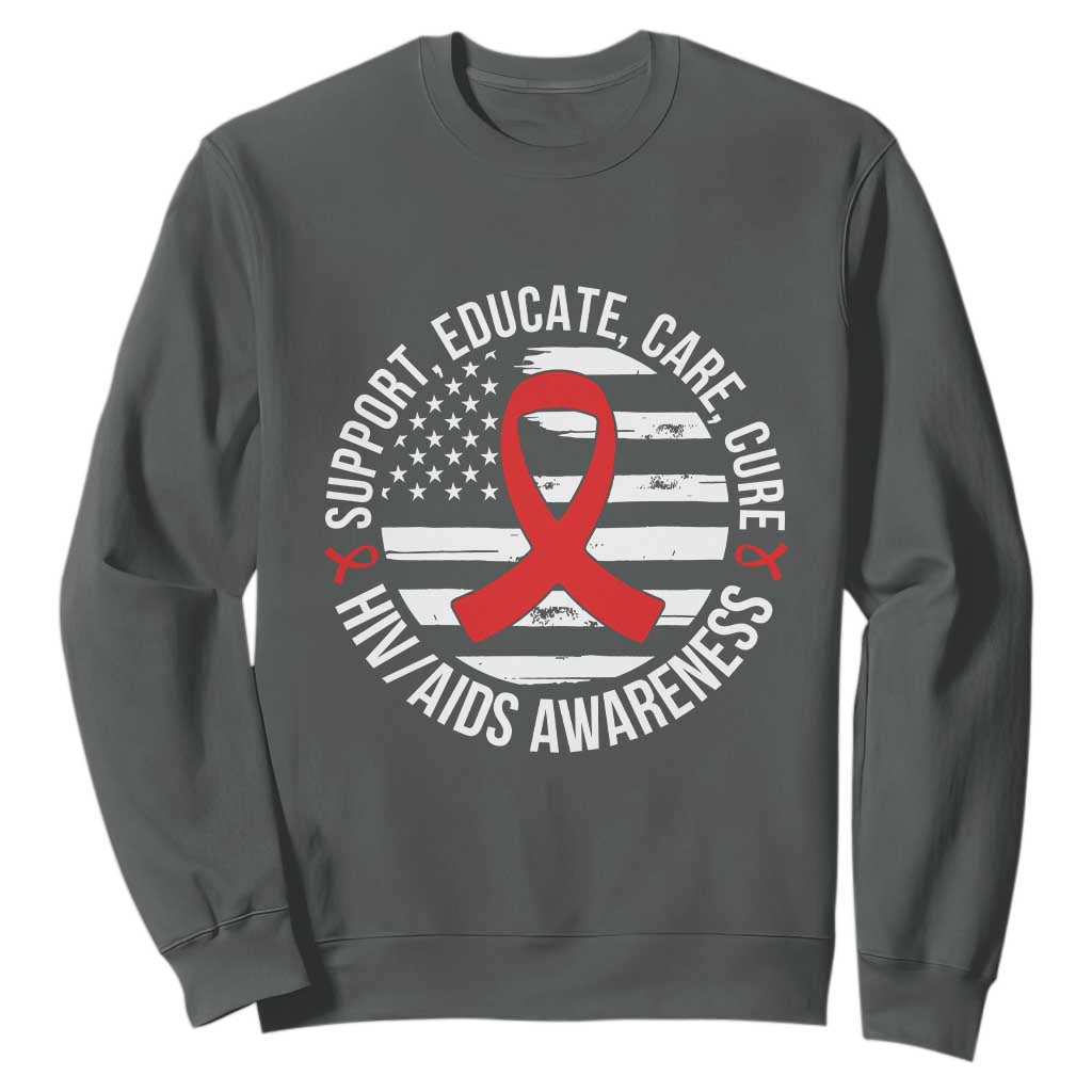 Support Educate Care Cure HIV Support Month Gift Sweatshirt