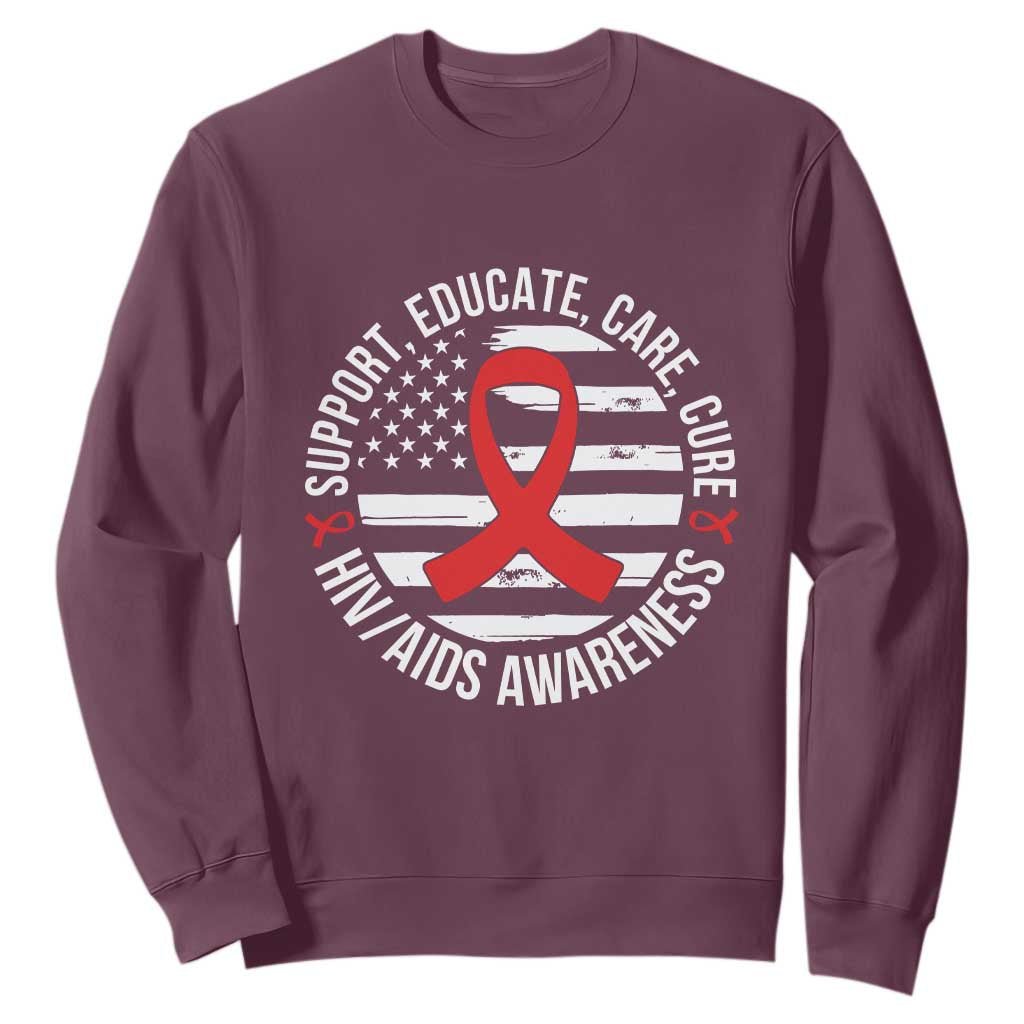 Support Educate Care Cure HIV Support Month Gift Sweatshirt