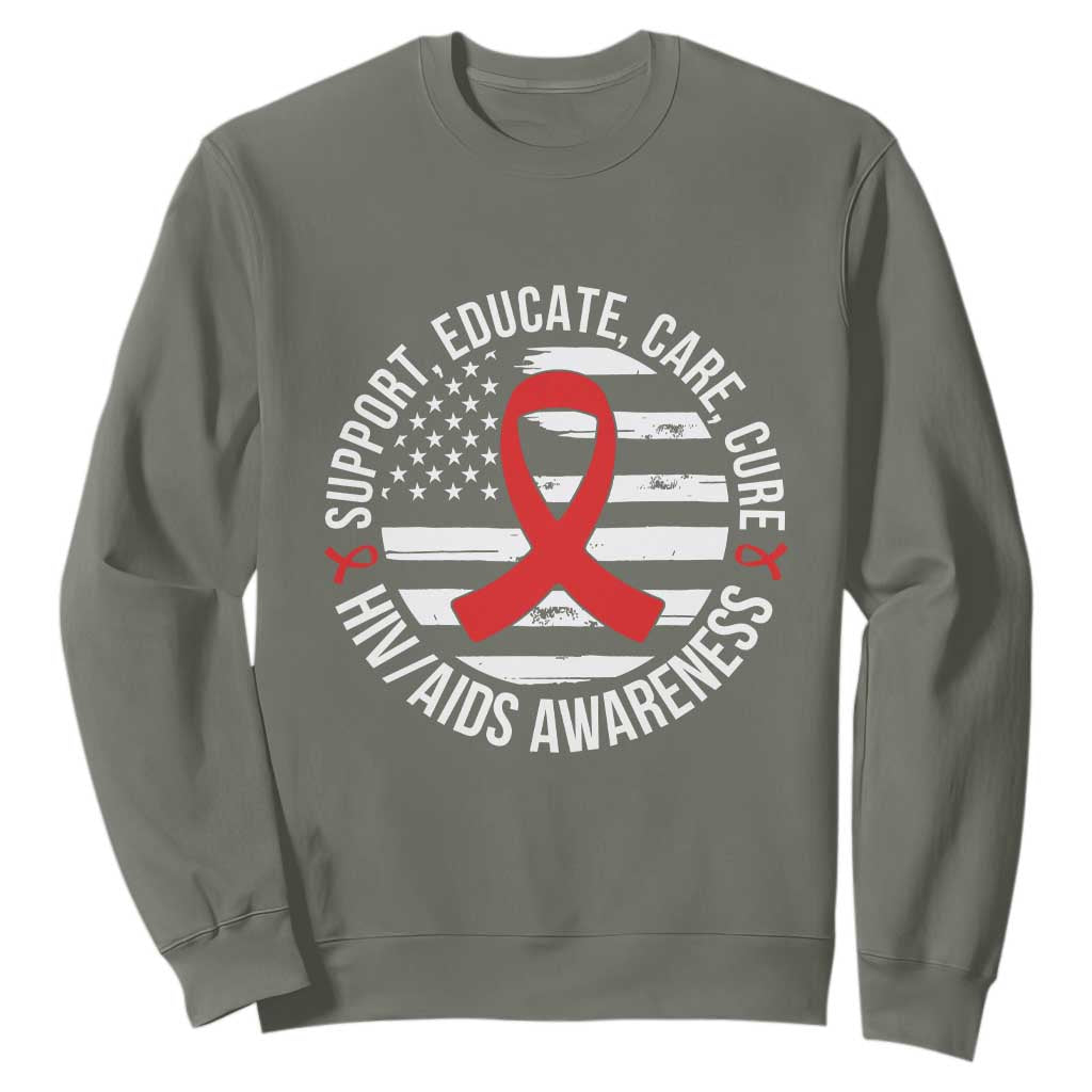 Support Educate Care Cure HIV Support Month Gift Sweatshirt