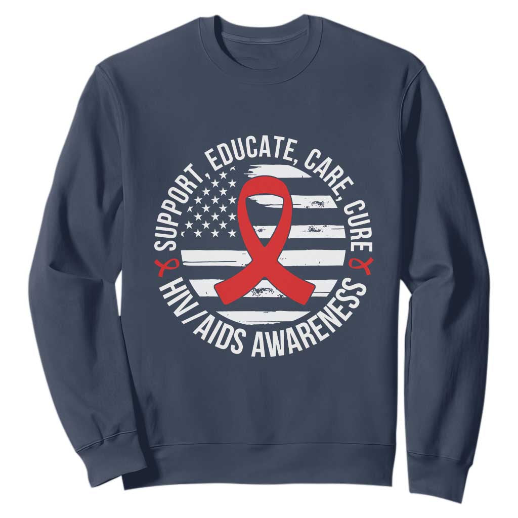Support Educate Care Cure HIV Support Month Gift Sweatshirt