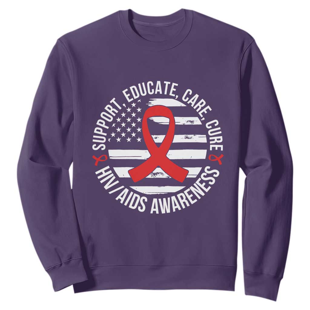 Support Educate Care Cure HIV Support Month Gift Sweatshirt