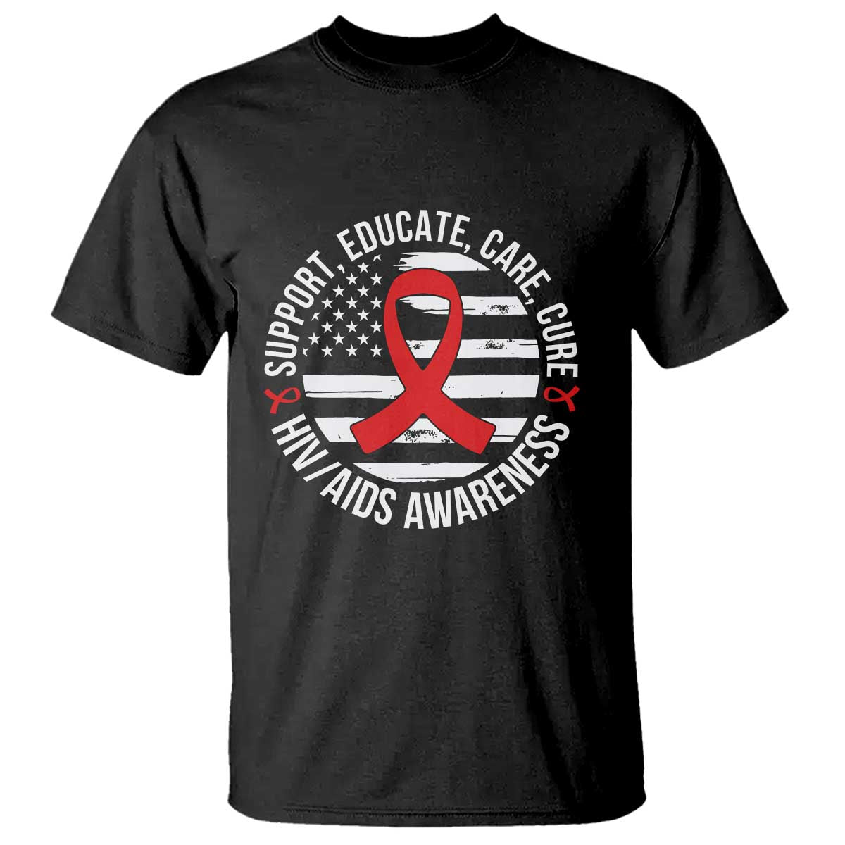 Support Educate Care Cure HIV Support Month Gift T Shirt