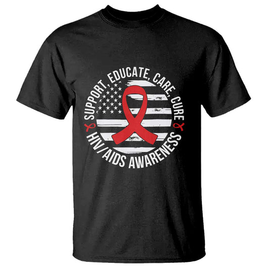 Support Educate Care Cure HIV Support Month Gift T Shirt