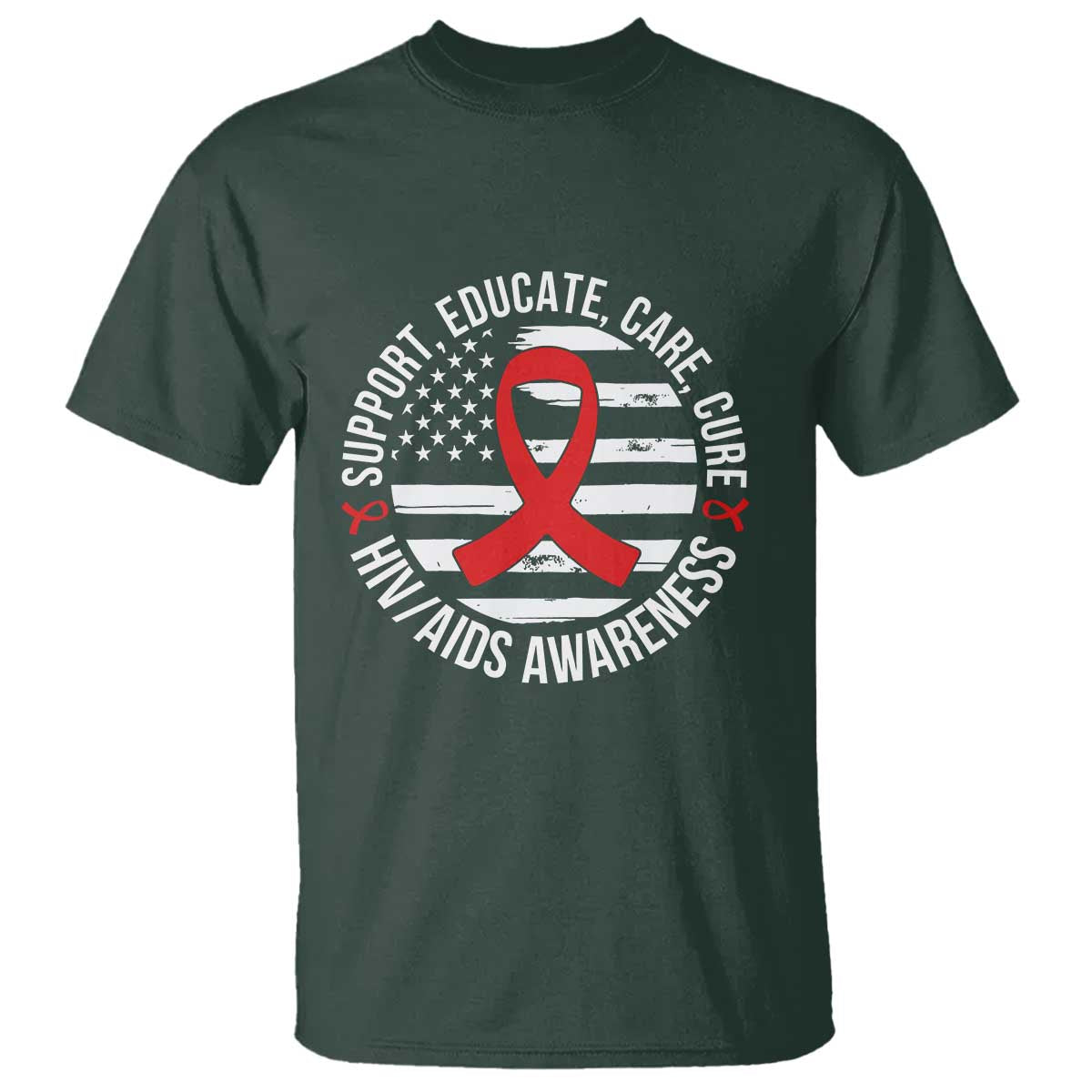 Support Educate Care Cure HIV Support Month Gift T Shirt