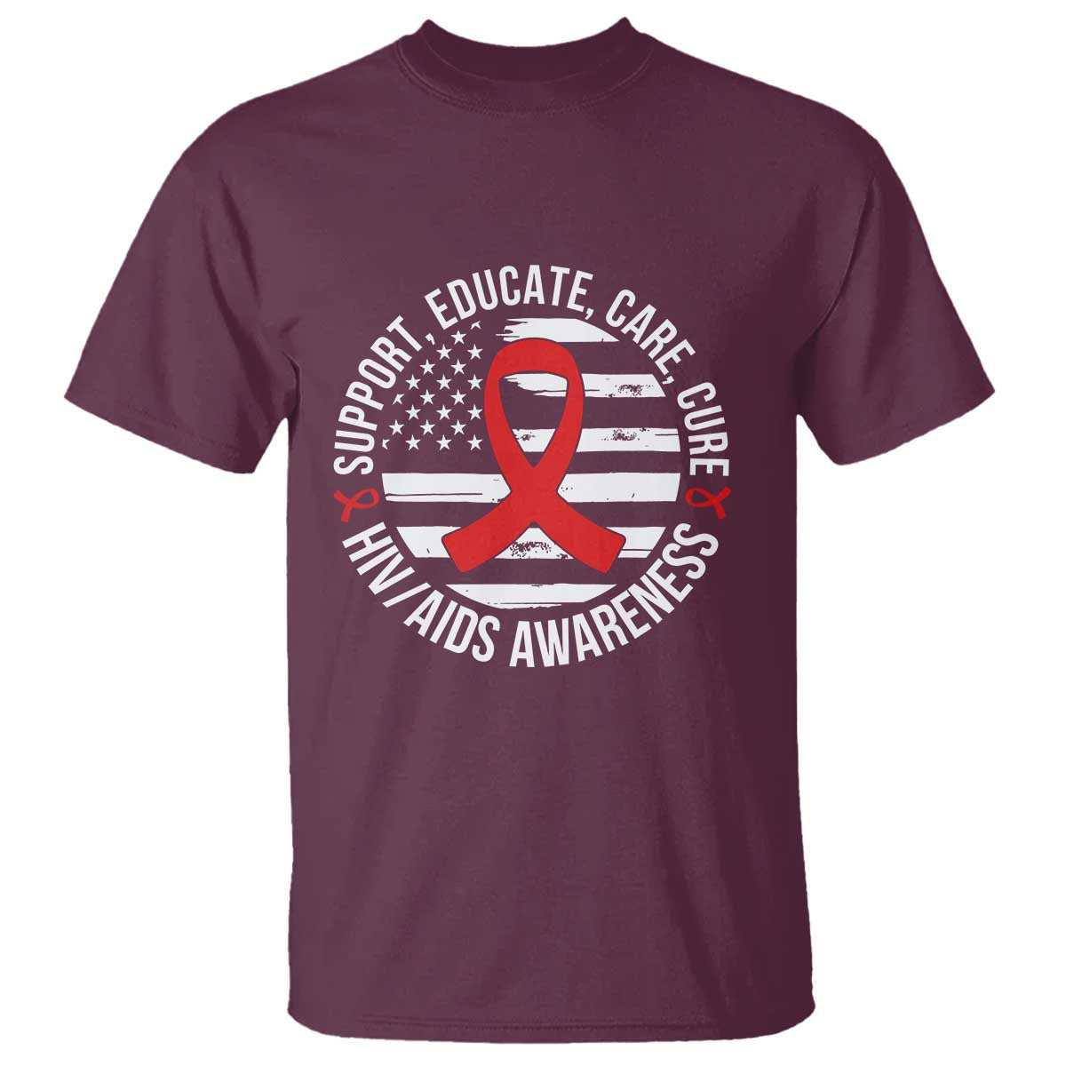 Support Educate Care Cure HIV Support Month Gift T Shirt