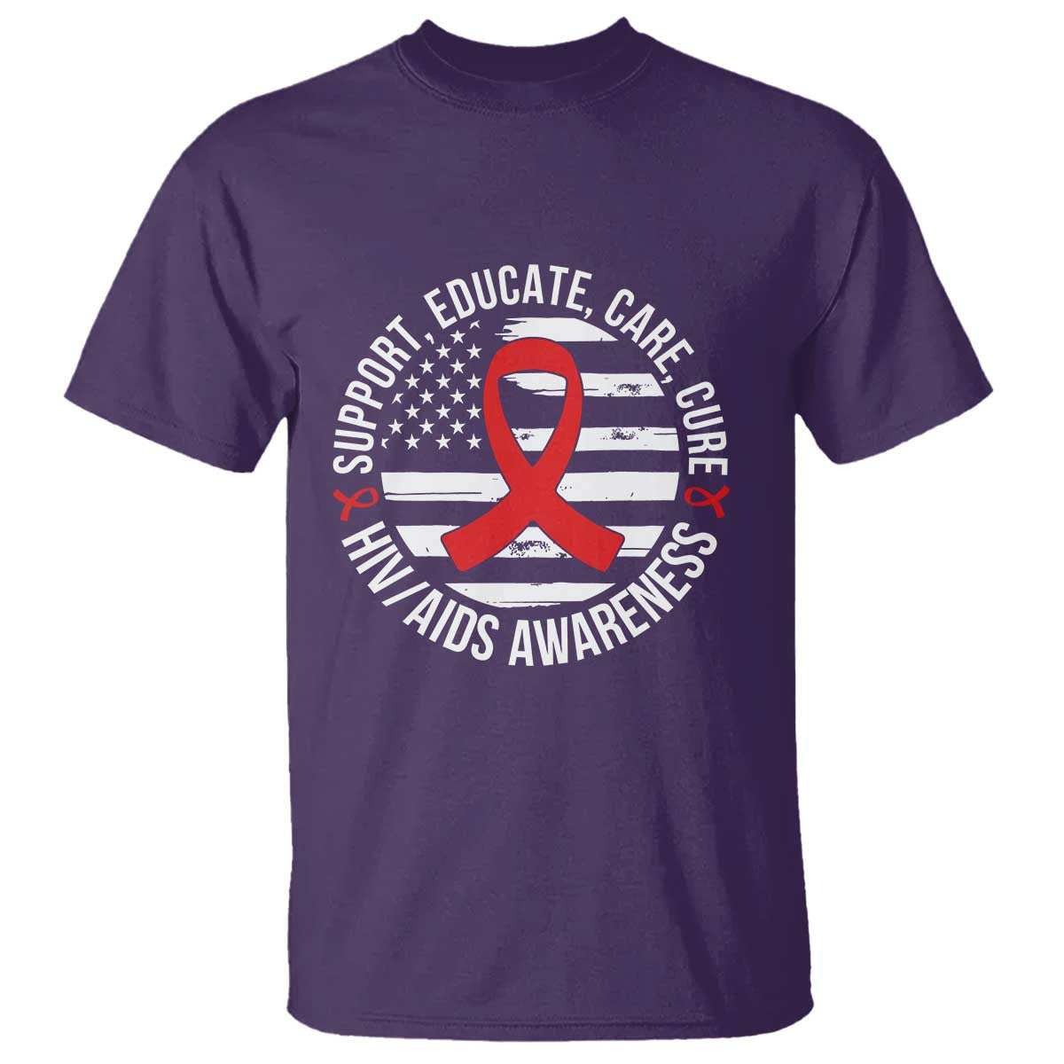 Support Educate Care Cure HIV Support Month Gift T Shirt