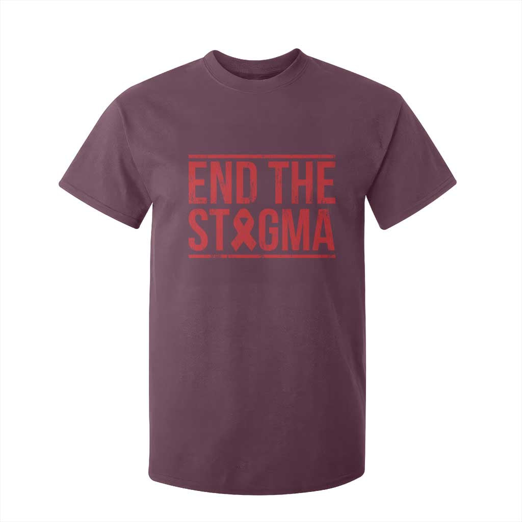 HIV Support End The Stigma T Shirt For Kid Empowerment Gift