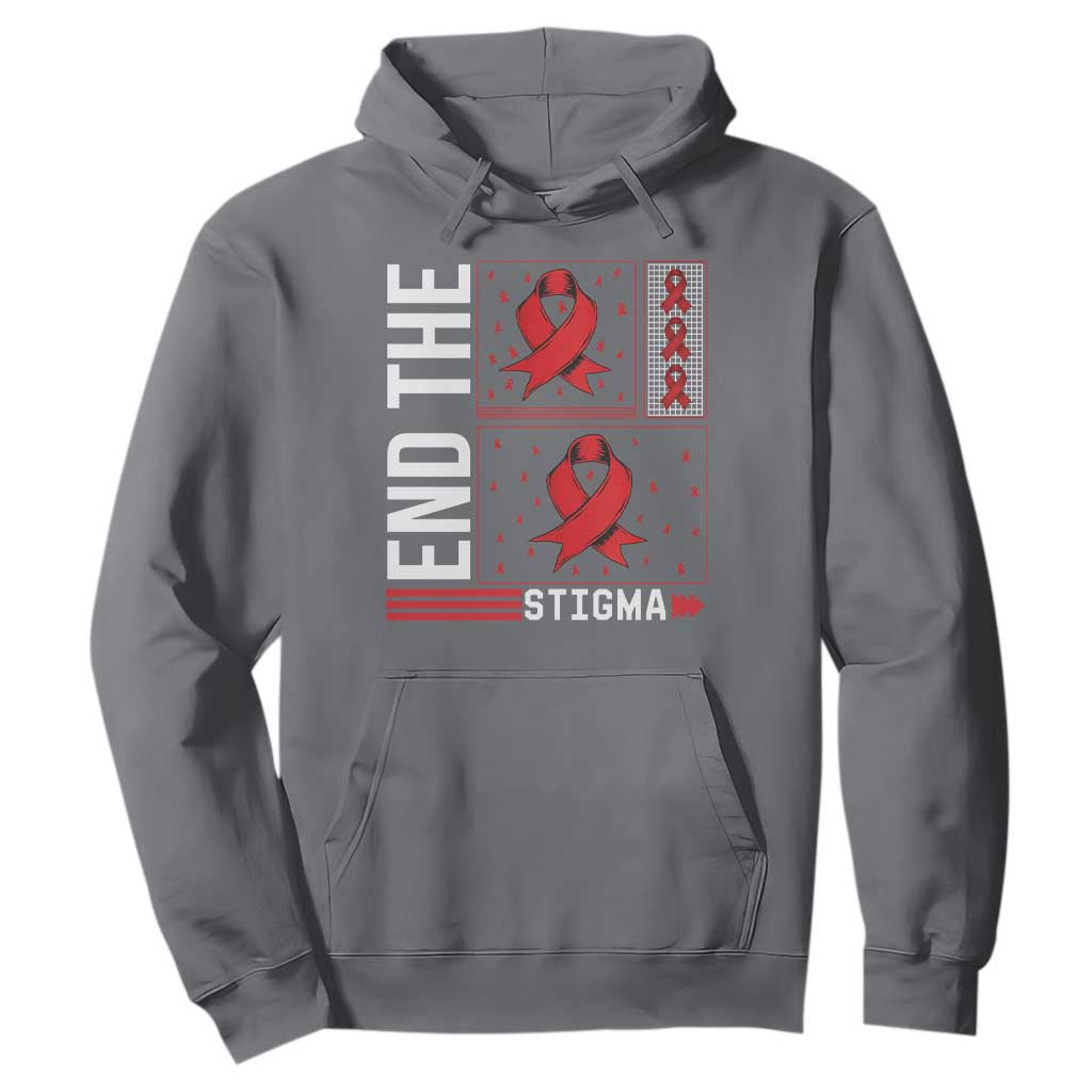 End The Stigma HIV Support Hoodie Red Ribbon Gift