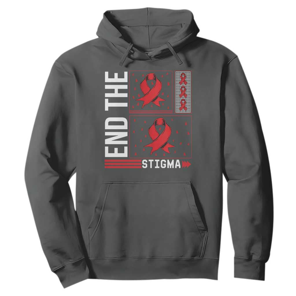 End The Stigma HIV Support Hoodie Red Ribbon Gift