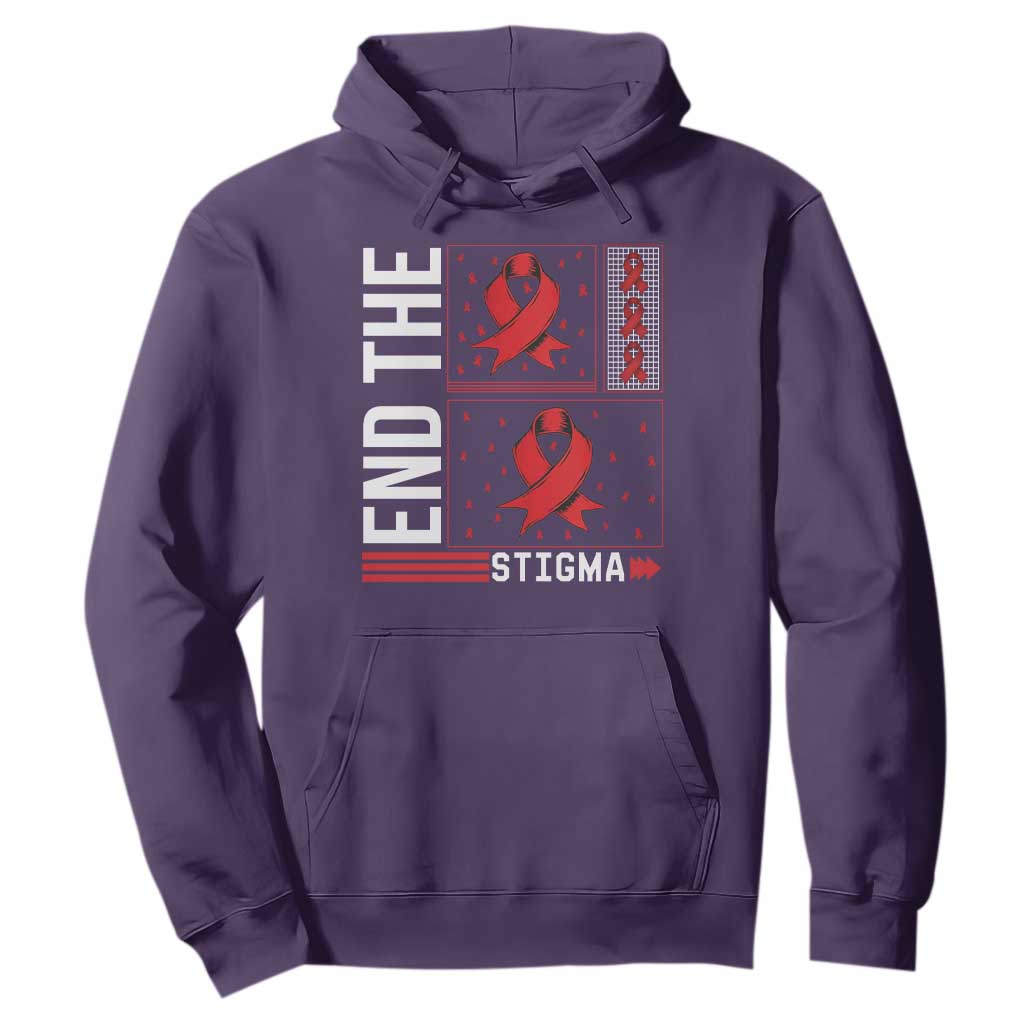 End The Stigma HIV Support Hoodie Red Ribbon Gift