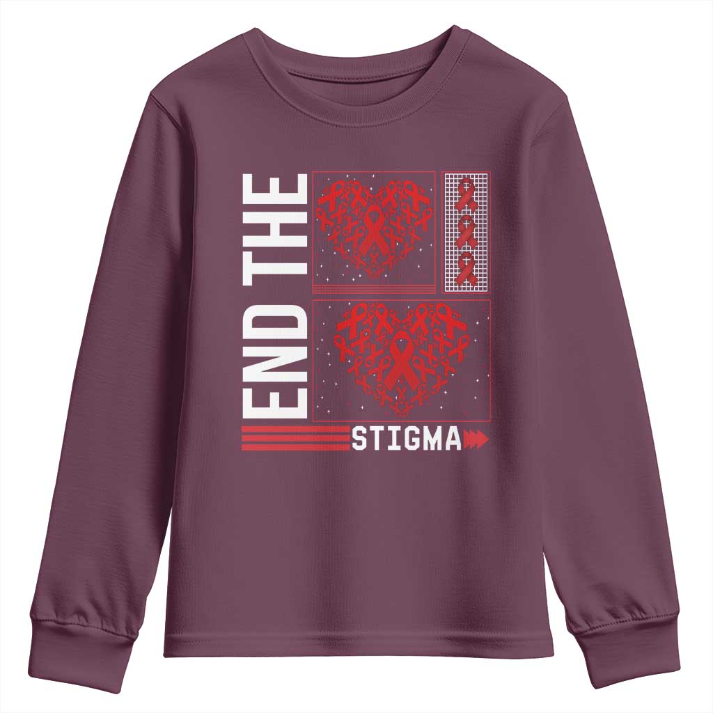 HIV Support End The Stigma Youth Sweatshirt World AIDS Day Gift
