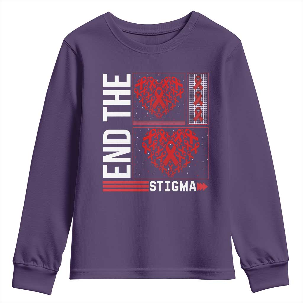 HIV Support End The Stigma Youth Sweatshirt World AIDS Day Gift
