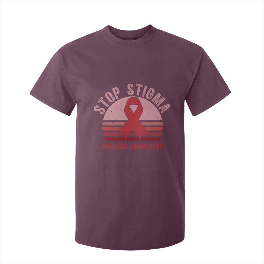 Stop The Stigma HIV Support T Shirt For Kid World AIDS Day Gift