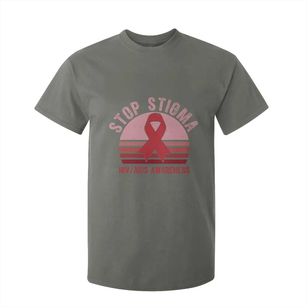 Stop The Stigma HIV Support T Shirt For Kid World AIDS Day Gift