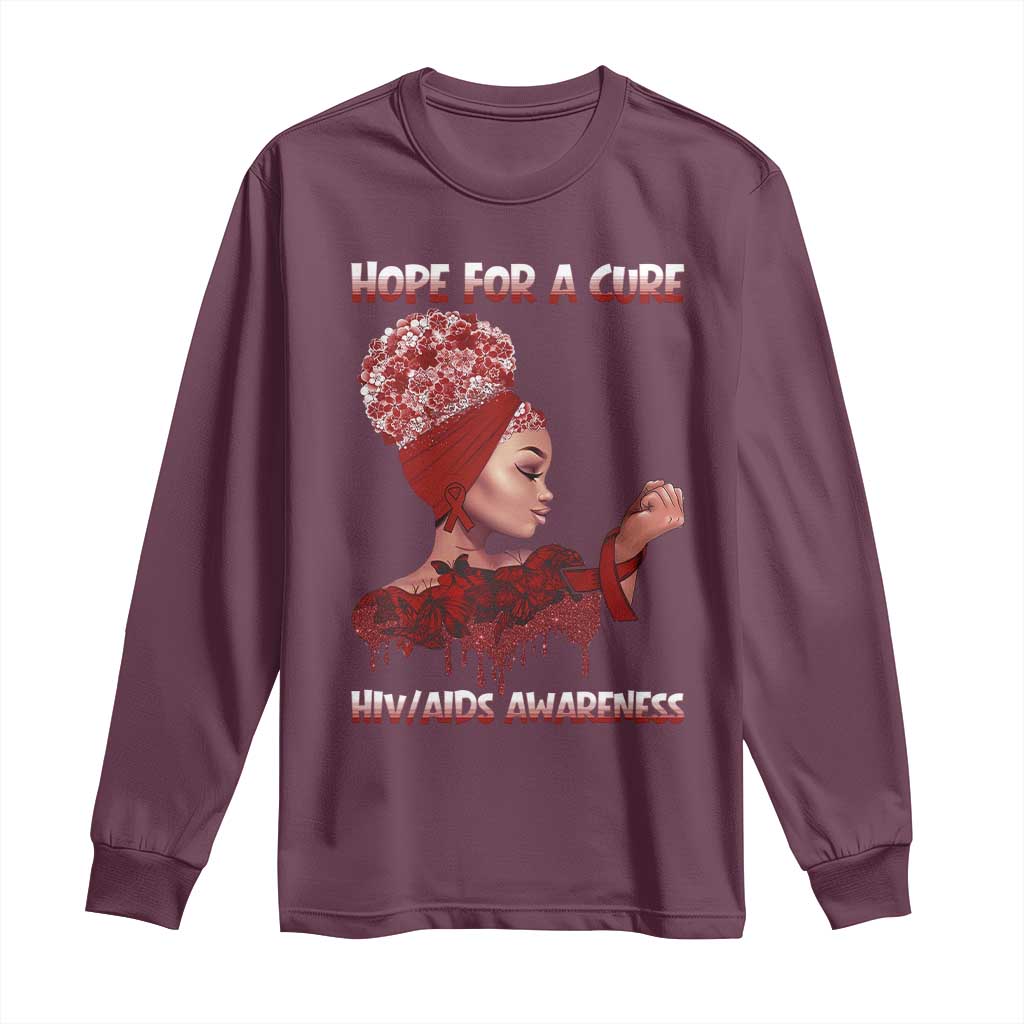 Hope For A Cure HIV Support Squad Gift Long Sleeve Shirt