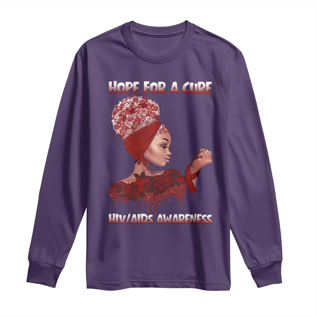 Hope For A Cure HIV Support Squad Gift Long Sleeve Shirt