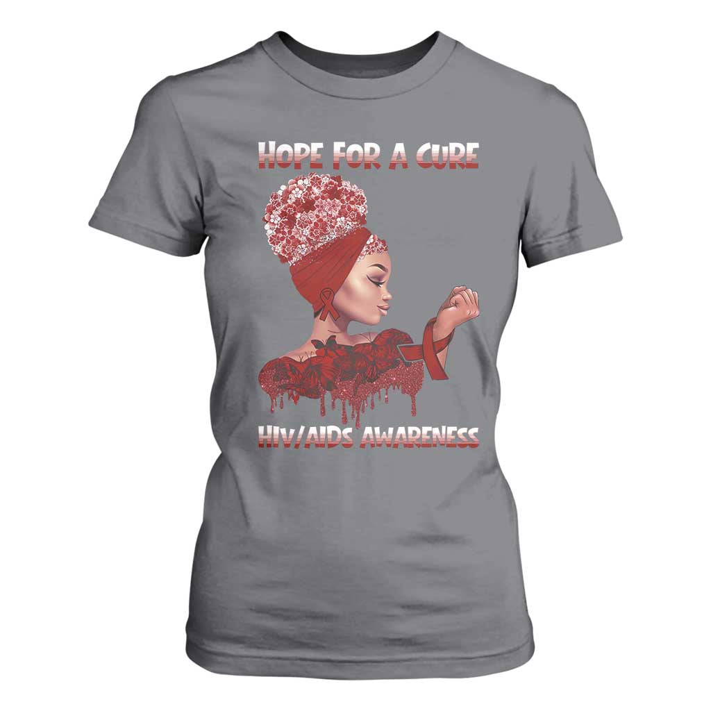Hope For A Cure HIV Support Squad Gift T Shirt For Women