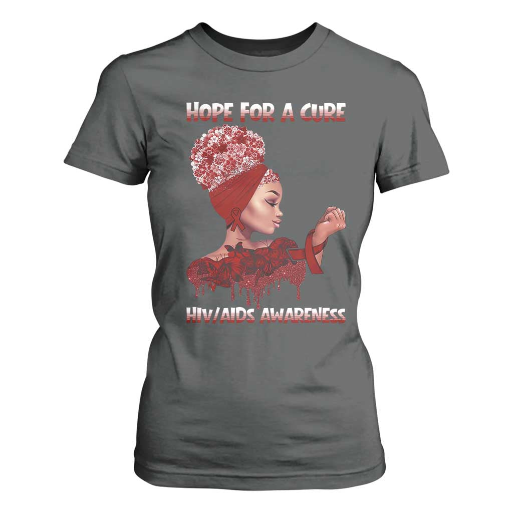 Hope For A Cure HIV Support Squad Gift T Shirt For Women