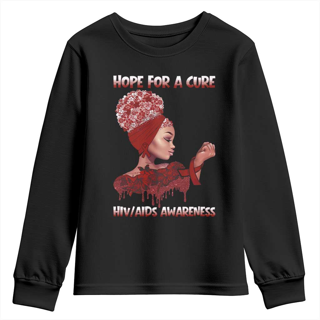 Hope For A Cure HIV Support Squad Gift Youth Sweatshirt