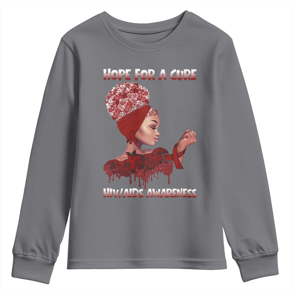 Hope For A Cure HIV Support Squad Gift Youth Sweatshirt