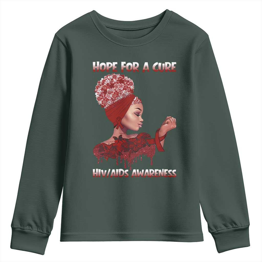 Hope For A Cure HIV Support Squad Gift Youth Sweatshirt