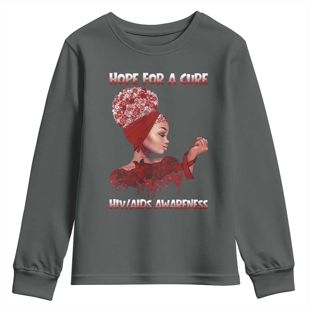 Hope For A Cure HIV Support Squad Gift Youth Sweatshirt