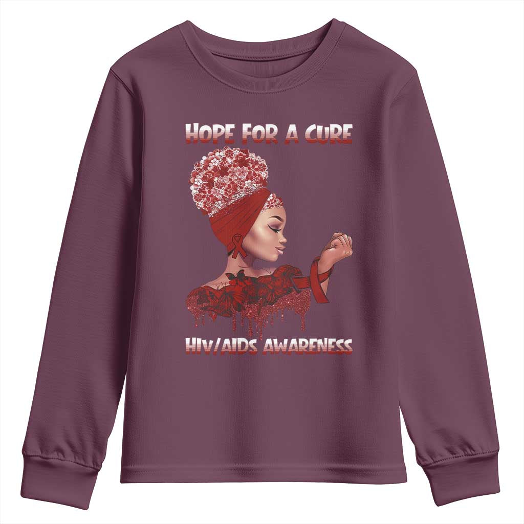 Hope For A Cure HIV Support Squad Gift Youth Sweatshirt