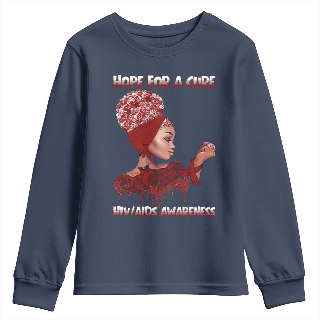 Hope For A Cure HIV Support Squad Gift Youth Sweatshirt