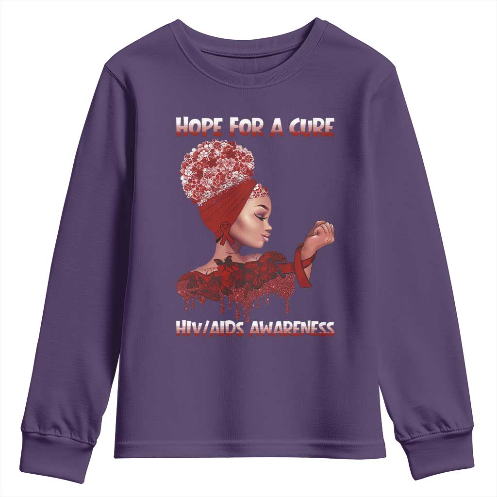 Hope For A Cure HIV Support Squad Gift Youth Sweatshirt