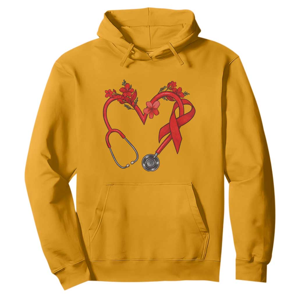 Healthcare Hero HIV Support Hoodie Red Ribbon Warrior Gift