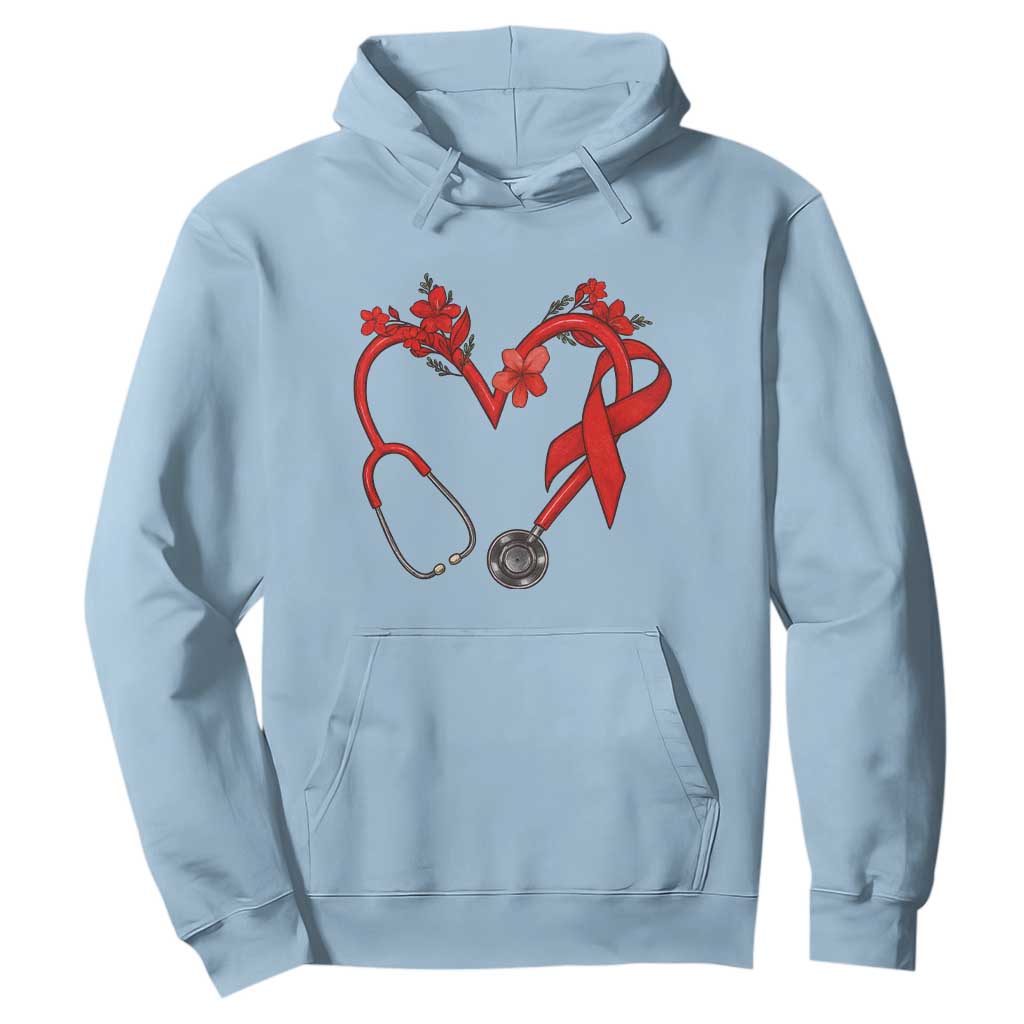 Healthcare Hero HIV Support Hoodie Red Ribbon Warrior Gift